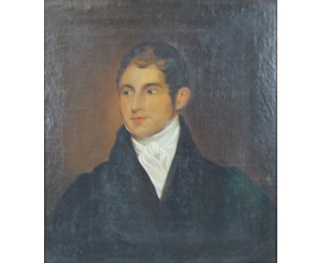 19TH CENTURY ENGLISH SCHOOL; oil on canvas, portrait of a young gentleman, unsigned, 60 x 49cm, framed. CONDITION REPORT: Pat