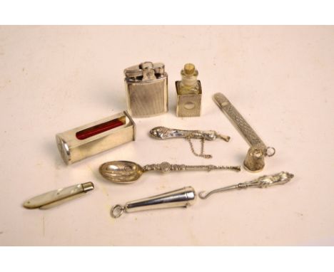An Edward VII hallmarked silver circular seal with square section handle acting as a wax holder, John Collard Vickery, height