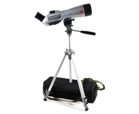 A Leica Telvid 77 telescope, 43cm wide, with B32 x WW lens and tripod, in part fitted case. (a quantity)