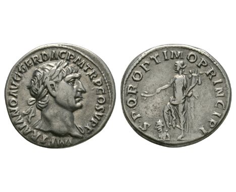105 AD. Rome mint. Obv: IMP TRAIANO AUG GER DAC P M TR P COS V P P legend with laureate bust right with aegis. Rev: S P Q R O