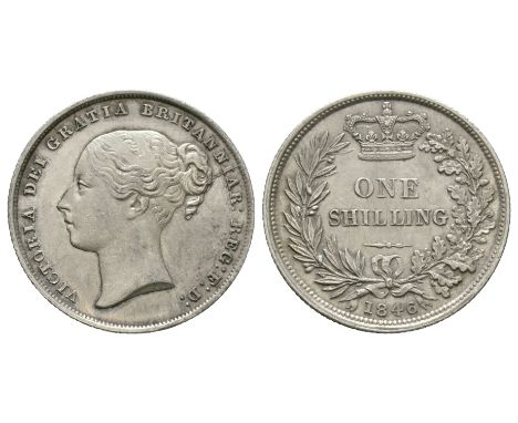 Dated 1846 AD. Young head, type A3, second head. Obv: profile bust with VICTORIA DEI GRATIA BRITANNIAR REG F D legend with br