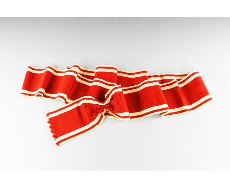 19th century AD. A woven silk sash in red and white, for wearing the Order of St Stanislas badge. See Dorling, p.280, for inf