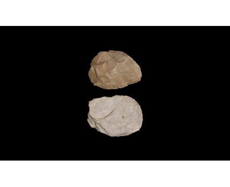 Middle Palaeolithic, 300,000-30,000 years BP. A mixed group comprising: an ovate flint handaxe marked 'Annepont' with collect