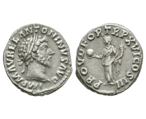 162 AD. Rome mint. Obv: IMP M AVREL ANTONINVS AVG legend with laureate head right. Rev: PROV DEOR TR P XVI COS III legend wit