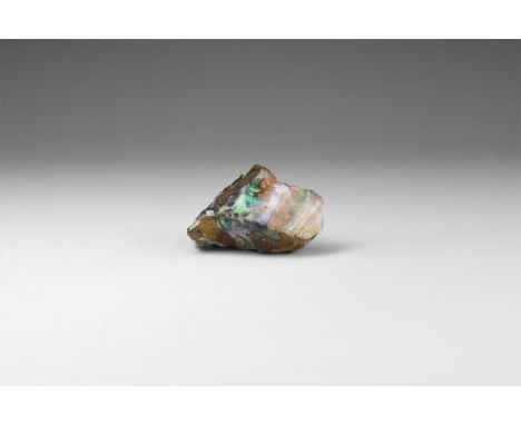 An attractive specimen of precious opal in ironstone matrix, the opal exhibiting flashes of red, green, and blue, in old whit