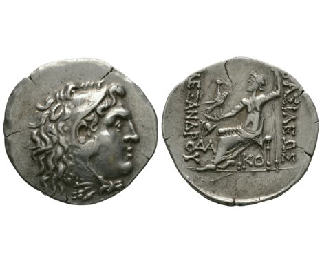 175-125 BC. Mesembria mint. Obv: head of Herakles right wearing lionskin headdress. Rev: BASILEWS ALEXANDROU legend with Zeus