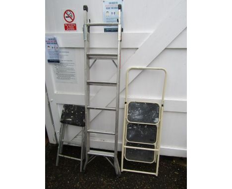 Extending ladder and 2 step ladders 