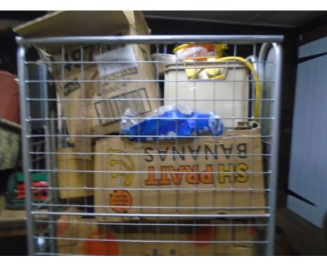 Half a stillage of allsorts- tools, pigeon decoys, transformer, tool boxes, gazebo cover etc etc. stillage not included