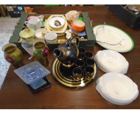 Vintage china and glass, 2 boxes of