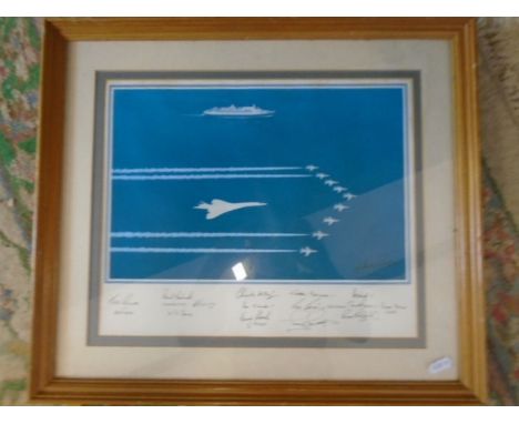 Red Arrows, Concorde over the Q.E.D print with crew signatures (prints)