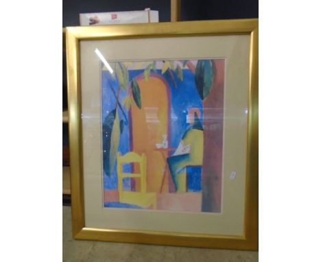Abstract print, framed and glazed