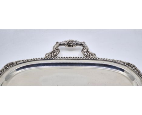 A substantial International Silver Co. "Lord Robert" pattern twin handled sterling silver tray,&nbsp;c.1966, length 70.5cm. (