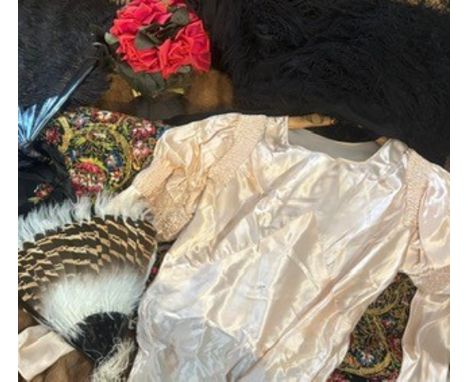 A Silk Wedding dress, Textiles , fur lined coat at fault fans walking canes and similar   Additional images available on requ