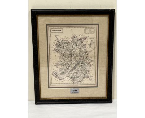 A framed map of Shropshire, published by Chapman and Hall. 10½" x 8".