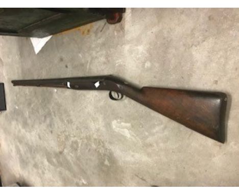Interesting single barrel heavy 10b percussion shotgun apparently pre 1855. 3g" octagonal to round Damascus twist barrel with