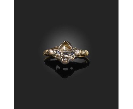 A diamond ring, late 18th century, of abstract giardinetti design, set with rose-cut diamonds in closed-back settings, mounte