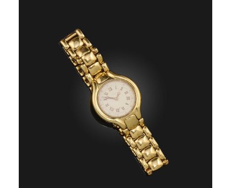 Ebel, a lady's gold wrist watch, 'Beluga', ref. 866960, the circular cream dial with gold Roman numeral indicators and hands,