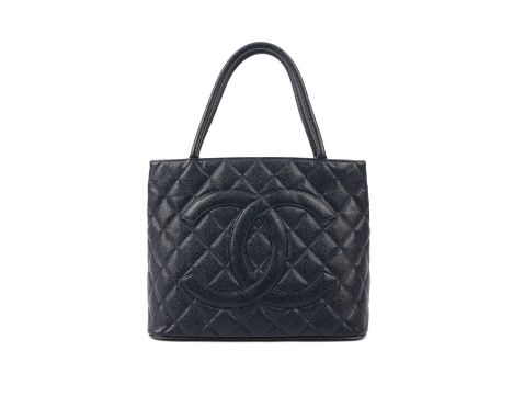 Chanel, a vintage navy quilted Medallion tote31.5cm wide, 25cm highIncludes dustbag