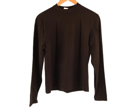 BURBERRY brown long sleeved T shirt with design on back * BURBERRY Black Label grey cotton zipped crew-neck jumper with epaul