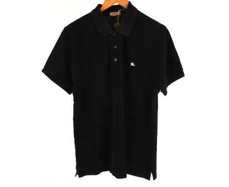 BURBERRY London men's slim fit polo shirts navy and white x 2 (Both UK Large) Condition Report:  Good condition with light fa