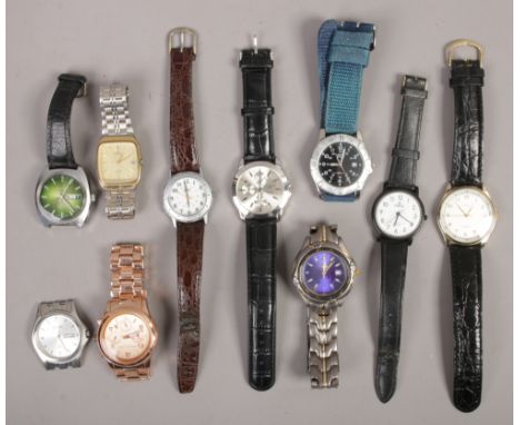 Ten wristwatches including Michael Kors, Lorus, Rotary, Timex etc.