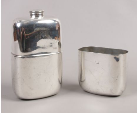 A very large hunting party silver plated spirit flask by James Dixon &amp; Sons, marks for Electro plated Britannia metal, 21