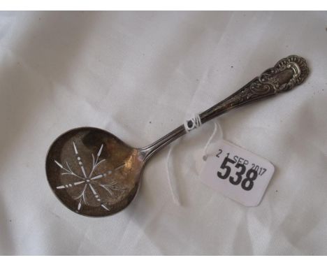 Fancy double struck sifter ladle Sheff 1906  by CB & S 30g       