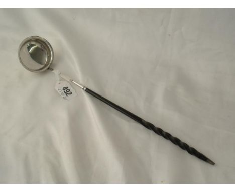 Georgian toddy ladle with whale bone  twisted handle        