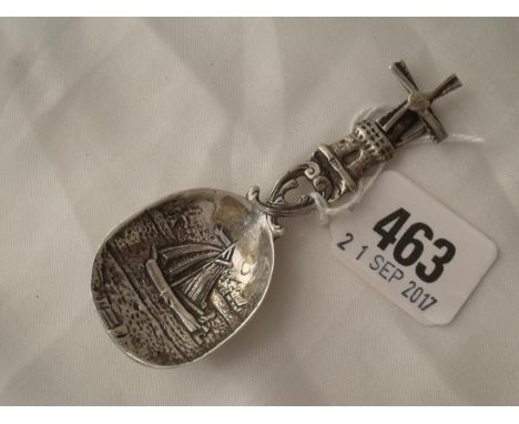 Dutch caddy spoon with windmill terminal    