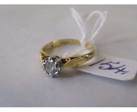 Diamond solitaire set in 18ct gold approx size 'K'   