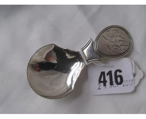 Georgian caddy spoon with fig shaped bowl   Birm 1823 by JW       