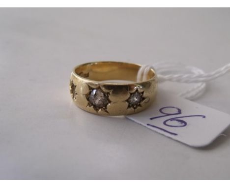 An 18ct diamond set gypsy ring(stone missing)  approx size 'L' 5.3g        