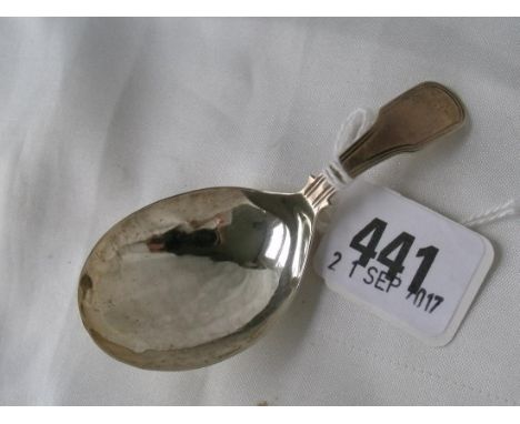 Georgian fiddle thread caddy spoon Lon 1804 by EM 8g  