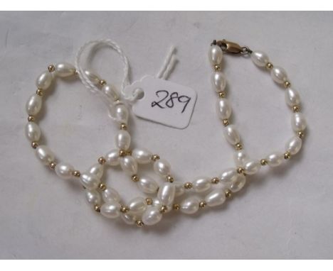 9ct mounted pearl necklace      