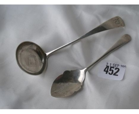 Victorian oe pattern sauce ladle Lon 1892 by GMJ  also another 35g       