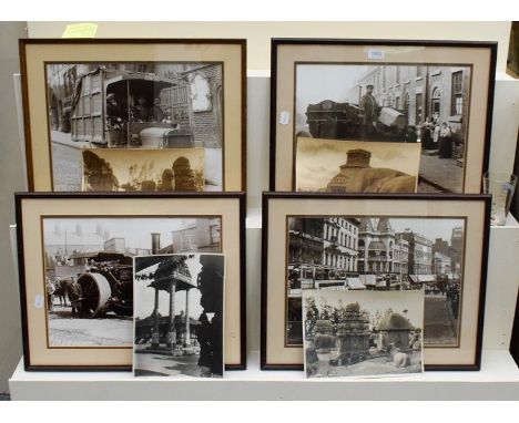 Four loose original monochrome photographs, four unframed depicting ancient buildings in India, 21cm by 30cm, together with f