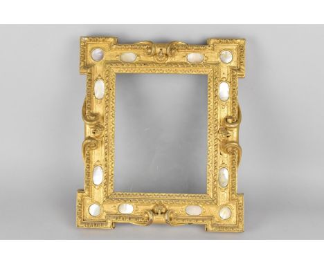 A Late 19th/Early 20th Century Gilt and Mother of Pearl Mounted Picture Frame, 36x31cms Outer and 22x17cms Inner 
