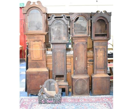 A Collection of Four 19th Century Longcase Clock Cases for Spares, Parts Etc