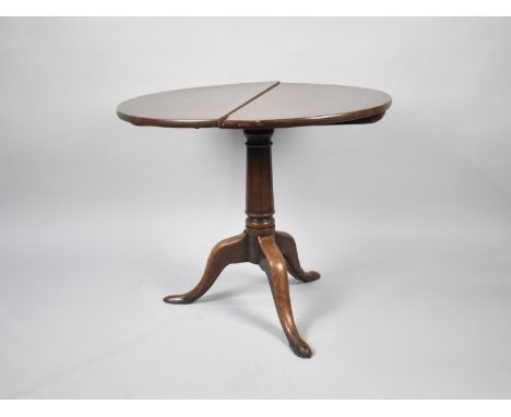 A 19th Century Mahogany Snap Top Tripod Table, In Need of Some Restoration, 80cms Diameter