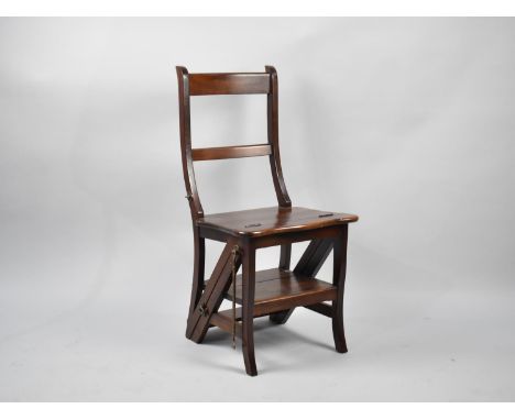 A Mahogany Metamorphic Library Step Chair 