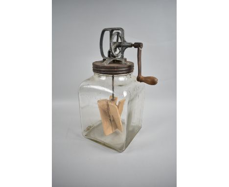 A Large Blow Butter Churn, Six Imperial Quarts, 39.5cms High