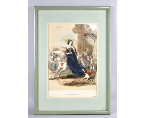 A Framed Hand Coloured Lithograph Dated 1838, Fair Rosamond at Woodstock, 18x27cms 