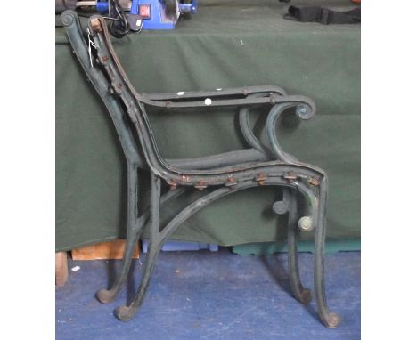 A Pair of Cast Iron Garden Bench Ends 