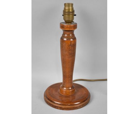 A Vintage Wooden Table Lamp Base, 29cms High 