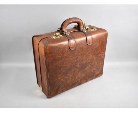 A Late 20th Century Leather Fitted Briefcase with Combination Lock 