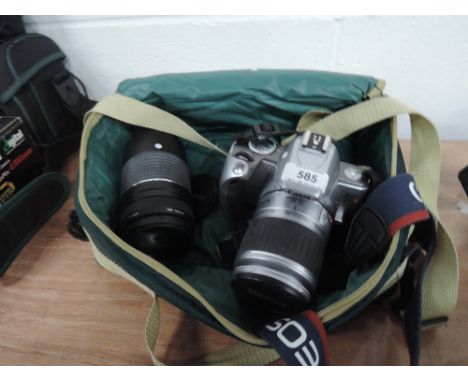 A Canon EOS 300v camera and Canon 75-300 lens in soft camera bag