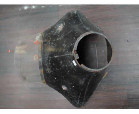 A vintage motor cycle race bike windscreen and shield bearing Manx TT transfers