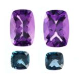Ohr Set 2 Stck. Amethyst zu 31.33ct. und 2 Stck. Topas zu 10.55ct.