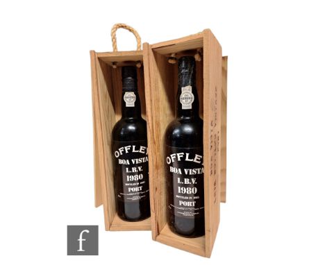Two boxed bottles of Offley Boa Vista 1980 vintage port, bottled 1985, 75cl. (2) 