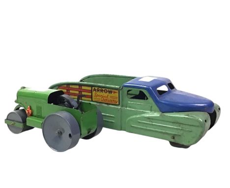 MINIC TOYS MODEL VEHICLE, modelled as a road roller, along with a tin vehicle, branded 'Arrow Special Delivery'road roller 18